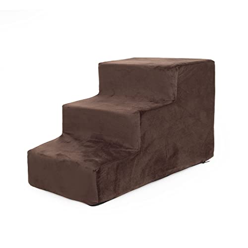 BOUTIQUE ZOO Hundetreppe 30 cm hoch | Katzentreppe Haustiertreppe | 3 Stufen | Hunde Katzen Haustier | für Bett und Auto | Trepp für kleine Hund | Samtstoff | Farbe: Velvet: Braun BOUTIQUE ZOO Hundetreppe 30 cm hoch | Katzentreppe Haustiertreppe | 3 Stufen | Hunde Katzen Haustier | für Bett und Auto | Trepp für kleine Hund | Samtstoff | Farbe: Velvet: Braun von BOUTIQUE ZOO