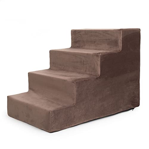 BOUTIQUE ZOO Hundetreppe 40 cm hoch | Katzentreppe Haustiertreppe | 4 Stufen | Hunde Katzen Haustier | für Bett und Auto | Trepp für kleine Hund | Samtstoff | Farbe: Velvet: Braun BOUTIQUE ZOO Hundetreppe 40 cm hoch | Katzentreppe Haustiertreppe | 4 Stufen | Hunde Katzen Haustier | für Bett und Auto | Trepp für kleine Hund | Samtstoff | Farbe: Velvet: Braun von BOUTIQUE ZOO