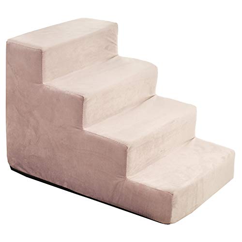 BOUTIQUE ZOO Hundetreppe 40 cm hoch | Katzentreppe Haustiertreppe | 4 Stufen | Hunde Katzen Haustier | für Bett und Auto | Trepp für kleine Hund | Samtstoff | Farbe: Velvet: Rosa BOUTIQUE ZOO Hundetreppe 40 cm hoch | Katzentreppe Haustiertreppe | 4 Stufen | Hunde Katzen Haustier | für Bett und Auto | Trepp für kleine Hund | Samtstoff | Farbe: Velvet: Rosa von BOUTIQUE ZOO
