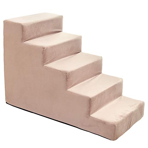 BOUTIQUE ZOO Hundetreppe 50 cm hoch | Katzentreppe Haustiertreppe | 5 Stufen | Hunde Katzen Haustier | für Bett und Auto | Trepp für kleine Hund | Samtstoff | Farbe: Velvet: Rosa BOUTIQUE ZOO Hundetreppe 50 cm hoch | Katzentreppe Haustiertreppe | 5 Stufen | Hunde Katzen Haustier | für Bett und Auto | Trepp für kleine Hund | Samtstoff | Farbe: Velvet: Rosa von BOUTIQUE ZOO