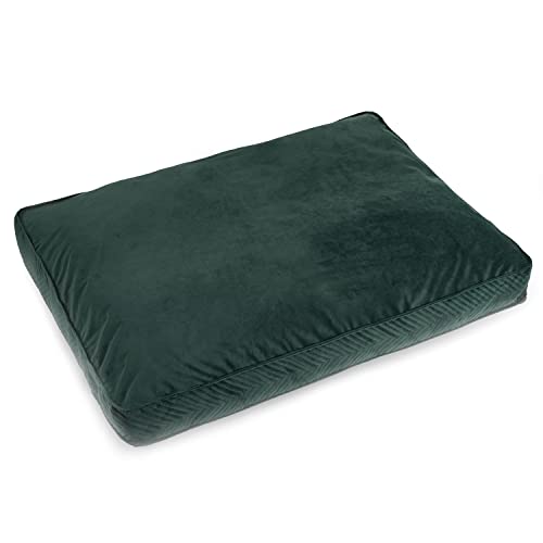 BOUTIQUE ZOO Exclusiv Hundebett | Hundekissen mit Memory Schaum | Hundematte für Grosse und Reisen Hunde | Waschbar Hundeliege | Wildlederimitat | Große XXL: 100 x 120 cm | Farbe: Grün (Velvet) von BOUTIQUE ZOO