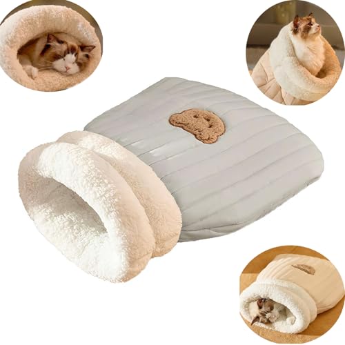 BOWTONG Katzen-Winterschlafsack, selbstwarmes Katzenhöhlenbett, 360°-Wickelung, Winter-Katzen-Schlafsack für Hauskatzen, ruhige und gemütliche Katzenwickel, weich, flauschig, waschbar, beruhigende BOWTONG Katzen-Winterschlafsack, selbstwarmes Katzenhöhlenbett, 360°-Wickelung, Winter-Katzen-Schlafsack für Hauskatzen, ruhige und gemütliche Katzenwickel, weich, flauschig, waschbar, beruhigende von BOWTONG