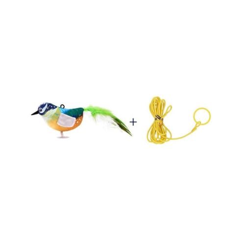 BOWTONG Spielzeug Hängender Vogel, einziehbares Teaser-Spielzeug, hängendes interaktives Spielzeug, Jagdübung, einziehbar für Indoor-Katzen von BOWTONG