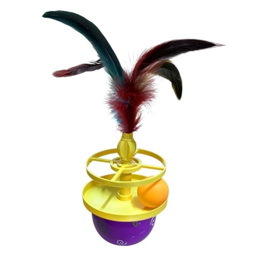 BOWTONG Spielzeug Rotierender Tumbler Interaktives Teaser Spielzeug mit rotierenden Haustier-Selbsthilfe-Zubehör Ballfedern BOWTONG Spielzeug Rotierender Tumbler Interaktives Teaser Spielzeug mit rotierenden Haustier-Selbsthilfe-Zubehör Ballfedern von BOWTONG