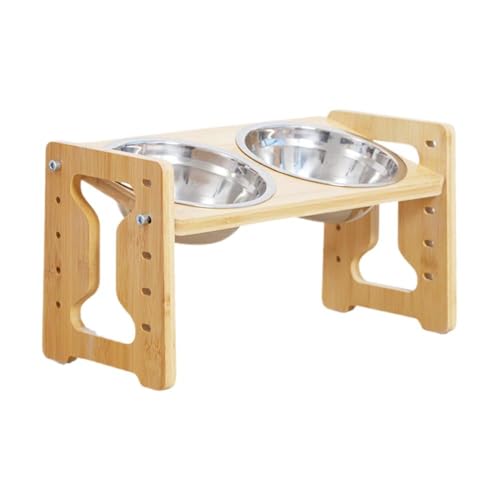 Erhöhte Hundenäpfe mit Ständer, höhenverstellbar, Holz, erhöhte Hundenäpfe Fütterung für kleine und stationäre Hunde Erhöhte Hundenäpfe mit Ständer, höhenverstellbar, Holz, erhöhte Hundenäpfe Fütterung für kleine und stationäre Hunde von BOWTONG