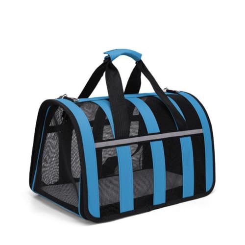 Große Kapazität Haustier Tragetasche Ausflug Tragbare Handtasche Faltbare Hunde Kleine Handtasche Mittlere Tragetasche J4A8 Käfig Mesh Hund von BOWTONG