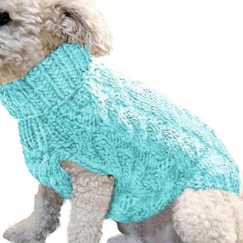 Hundepullover für kleine Hunde, Winter, warm, Rollkragen, Strickkleidung, Weste, Welpenpullover, Mantel, I5g8 Haustier von BOWTONG