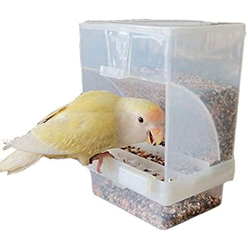 Papageien-Vogelbedarf spritzwassergeschützte Futterboxen Acryl Automatische Troge Käfig Vogeltränke Futterspender Zubehör Fütterung von BOWTONG