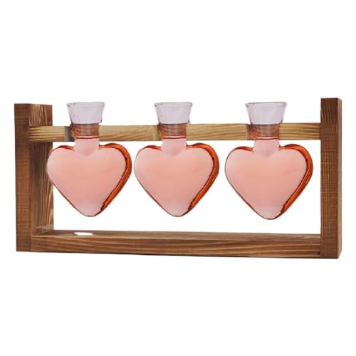 Pflanzen-Terrarium mit Holzständer, herzförmige Anzuchtstationen, Desktop-Einweihungsvase, Hydrokultur-Pflanzgefäß, Geschenk, Glas Pflanzen-Terrarium mit Holzständer, herzförmige Anzuchtstationen, Desktop-Einweihungsvase, Hydrokultur-Pflanzgefäß, Geschenk, Glas von BOWTONG