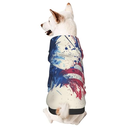 Adler Hundekleidung für kleine Hunde mit amerikanischer Flagge, niedlicher Kapuzenpullover für kleine und mittelgroße Hunde und Katzen Adler Hundekleidung für kleine Hunde mit amerikanischer Flagge, niedlicher Kapuzenpullover für kleine und mittelgroße Hunde und Katzen von BOXILTD