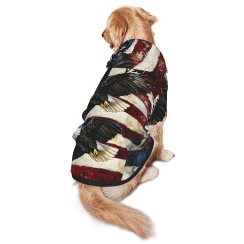 American Eagle Hunde-Kapuzenpullover für mittelgroße und große Hunde, stilvolles Haustier-Sweatshirt mit Tasche und Loch für die Leine American Eagle Hunde-Kapuzenpullover für mittelgroße und große Hunde, stilvolles Haustier-Sweatshirt mit Tasche und Loch für die Leine von BOXILTD