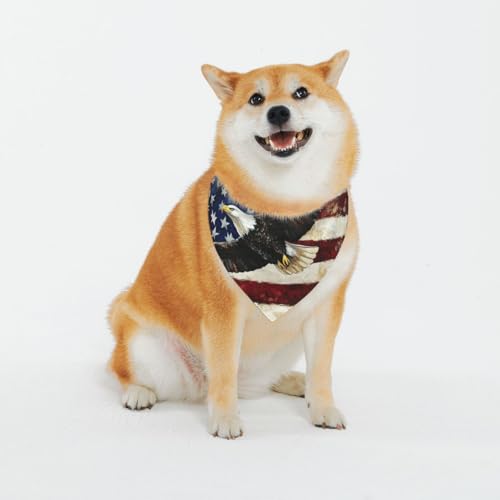 American Eagle Hundehalstuch, verstellbar, für kleine bis große Hunde, Welpen, Katzen, Schwarz American Eagle Hundehalstuch, verstellbar, für kleine bis große Hunde, Welpen, Katzen, Schwarz von BOXILTD