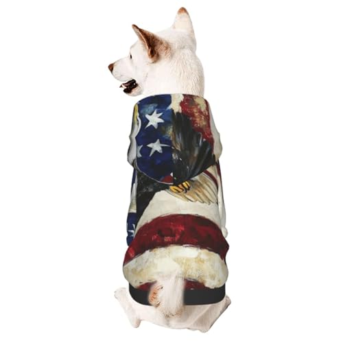 American Eagle Hundekleidung für kleine Hunde – niedlicher Kapuzenpullover für kleine mittelgroße Hunde und Katzen von BOXILTD
