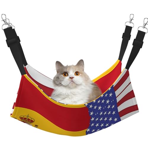 Amerikanische Spanien Flagge Haustier Hängematte für Katzen - Perfekte Katzenfensterhängematte für große Katzen, Frettchen, Kaninchen & Kleintiere, Schwarz Amerikanische Spanien Flagge Haustier Hängematte für Katzen - Perfekte Katzenfensterhängematte für große Katzen, Frettchen, Kaninchen & Kleintiere, Schwarz von BOXILTD