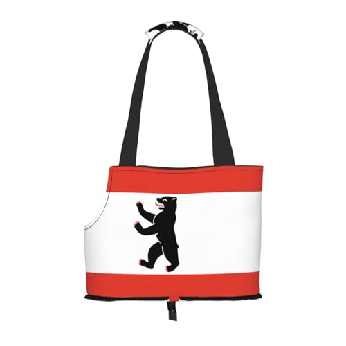 Berlin Flag Hundetragetasche, Tragetasche für Haustiere, geeignet für Welpen, kleine Katzen im Freien, Schwarz Berlin Flag Hundetragetasche, Tragetasche für Haustiere, geeignet für Welpen, kleine Katzen im Freien, Schwarz von BOXILTD