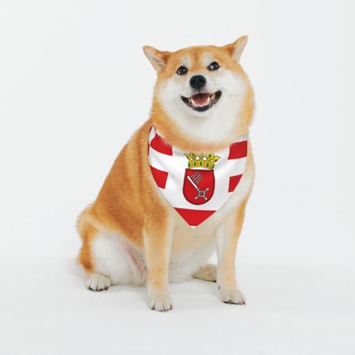 Bremen Banner Hundehalstücher – verstellbares Haustier-Schal, für kleine bis große Hunde, Welpen, Katzen, Schwarz Bremen Banner Hundehalstücher – verstellbares Haustier-Schal, für kleine bis große Hunde, Welpen, Katzen, Schwarz von BOXILTD