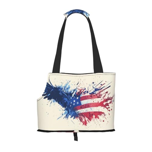 Eagle American Flag Hundetragetasche und Katzentragetasche, geeignet für Welpen, kleine Katzen im Freien, Schwarz Eagle American Flag Hundetragetasche und Katzentragetasche, geeignet für Welpen, kleine Katzen im Freien, Schwarz von BOXILTD