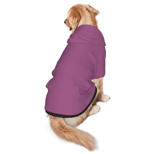 Einfarbiger Hunde-Kapuzenpullover für mittelgroße und große Hunde, stilvolles Haustier-Sweatshirt mit Tasche und Loch für die Leine, Violett Einfarbiger Hunde-Kapuzenpullover für mittelgroße und große Hunde, stilvolles Haustier-Sweatshirt mit Tasche und Loch für die Leine, Violett von BOXILTD