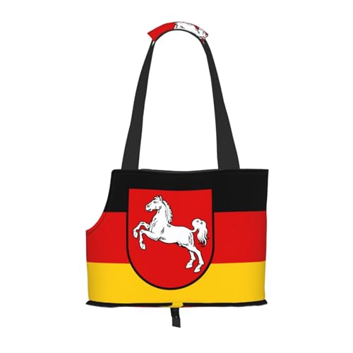 Fahne Niedersachsen Hundetrage und Katzentragetasche, Haustiertragetasche, geeignet für Welpen, kleine Katzen im Freien, Schwarz Fahne Niedersachsen Hundetrage und Katzentragetasche, Haustiertragetasche, geeignet für Welpen, kleine Katzen im Freien, Schwarz von BOXILTD