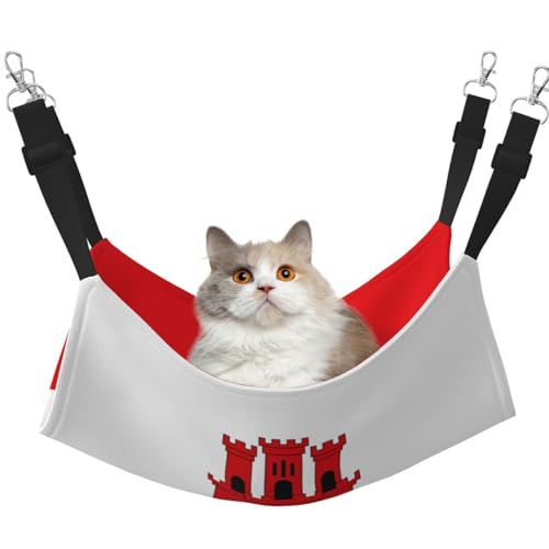Flag of Gibraltar Haustierhängematte für Katzen - Perfekte Katzenfensterhängematte für große Katzen, Frettchen, Kaninchen & Kleintiere, Schwarz Flag of Gibraltar Haustierhängematte für Katzen - Perfekte Katzenfensterhängematte für große Katzen, Frettchen, Kaninchen & Kleintiere, Schwarz von BOXILTD