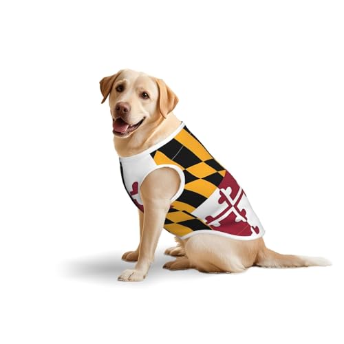 Flag of Maryland Hundekleidung für mittelgroße und große Hunde, weiche Baumwolle, Haustierkleidung für den täglichen Gebrauch, Spazierengehen, Größe L, Blau, Gelb Flag of Maryland Hundekleidung für mittelgroße und große Hunde, weiche Baumwolle, Haustierkleidung für den täglichen Gebrauch, Spazierengehen, Größe L, Blau, Gelb von BOXILTD