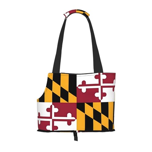 Flag of Maryland Hundetragetasche, Tragetasche für Haustiere, geeignet für Welpen, kleine Katzen im Freien, Schwarz Flag of Maryland Hundetragetasche, Tragetasche für Haustiere, geeignet für Welpen, kleine Katzen im Freien, Schwarz von BOXILTD