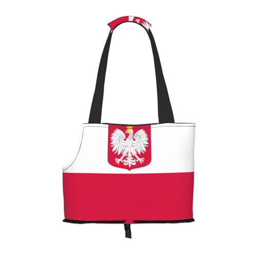 Flag of Poland Hundetragetasche, Tragetasche für Haustiere, geeignet für Welpen, kleine Katzen im Freien, Schwarz Flag of Poland Hundetragetasche, Tragetasche für Haustiere, geeignet für Welpen, kleine Katzen im Freien, Schwarz von BOXILTD
