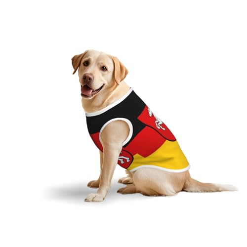 Flagge Niedersachsen Hundekleidung für mittelgroße und große Hunde, weiche Baumwolle, Haustierkleidung für den täglichen Gebrauch, Spazierengehen, (Größe L, Blau, Gelb) von BOXILTD