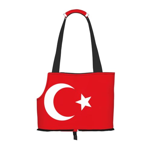 Flagge der Türkei Hundetrage und Katzentragetasche, geeignet für Welpen, kleine Katzen im Freien, Schwarz Flagge der Türkei Hundetrage und Katzentragetasche, geeignet für Welpen, kleine Katzen im Freien, Schwarz von BOXILTD