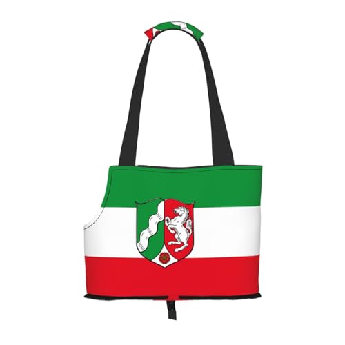 Flagge von Nordrhein Westfalen Hundetrage und Katzentragetasche, geeignet für Welpen, kleine Katzen im Freien, Schwarz Flagge von Nordrhein Westfalen Hundetrage und Katzentragetasche, geeignet für Welpen, kleine Katzen im Freien, Schwarz von BOXILTD