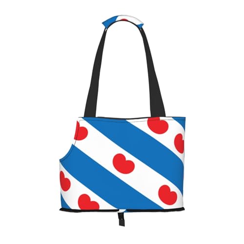 Friesische Flagge Hundetragetasche, Tragetasche für Haustiere, geeignet für Welpen, kleine Katzen im Freien, Schwarz Friesische Flagge Hundetragetasche, Tragetasche für Haustiere, geeignet für Welpen, kleine Katzen im Freien, Schwarz von BOXILTD