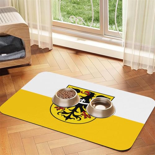 Haustier-Futtermatte für Hunde und Katzen, leicht zu reinigen, tragbar, schnell trocknend, Wasserspendermatte für Hund und Katze (30 x 45 cm, Schwarz) von BOXILTD