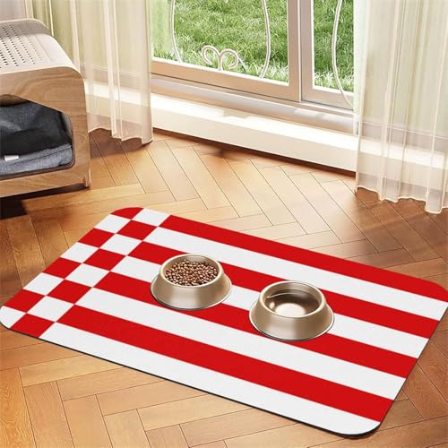 Haustier-Futtermatte für Hunde und Katzen, leicht zu reinigen und tragbar, schnell trocknend, Wasserspendermatte für Hund und Katze (30 x 45 cm, Schwarz) von BOXILTD
