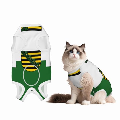 Haustieranzug für Hunde mit Sachsenflagge, weiche Baumwolle, chirurgischer Genesungsanzug, um Lecken zu verhindern, Lecken zu verhindern, Welpen-Einteiler, Schwarz Haustieranzug für Hunde mit Sachsenflagge, weiche Baumwolle, chirurgischer Genesungsanzug, um Lecken zu verhindern, Lecken zu verhindern, Welpen-Einteiler, Schwarz von BOXILTD
