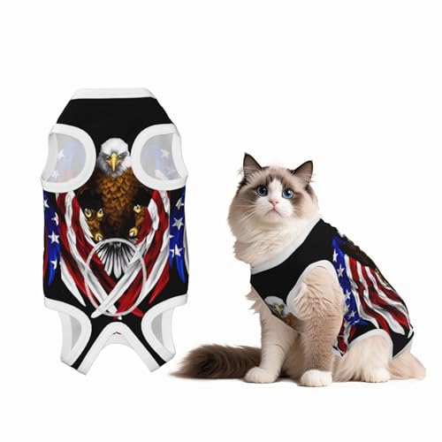 Haustieranzug für Hunde mit USA-Flagge, patriotischer Adler, weiche Baumwolle, chirurgischer Genesungsanzug, um Lecken zu verhindern, Lecken zu verhindern, Welpen-Einteiler, Schwarz Haustieranzug für Hunde mit USA-Flagge, patriotischer Adler, weiche Baumwolle, chirurgischer Genesungsanzug, um Lecken zu verhindern, Lecken zu verhindern, Welpen-Einteiler, Schwarz von BOXILTD