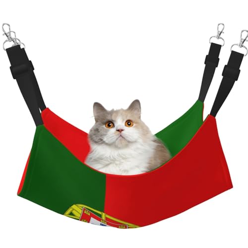 Haustierhängematte für Katzen mit portugiesischer Flagge, perfekte Katzenfensterhängematte für große Katzen, Frettchen, Kaninchen und Kleintiere, Schwarz Haustierhängematte für Katzen mit portugiesischer Flagge, perfekte Katzenfensterhängematte für große Katzen, Frettchen, Kaninchen und Kleintiere, Schwarz von BOXILTD