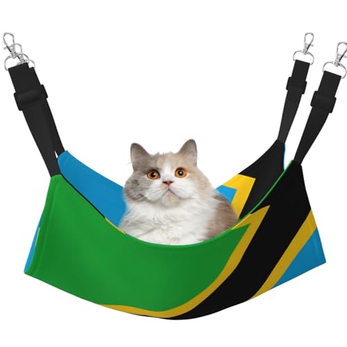 Haustierhängematte mit Tansania-Flagge für Katzen, perfekte Katzenfensterhängematte für große Katzen, Frettchen, Kaninchen und Kleintiere, Schwarz Haustierhängematte mit Tansania-Flagge für Katzen, perfekte Katzenfensterhängematte für große Katzen, Frettchen, Kaninchen und Kleintiere, Schwarz von BOXILTD