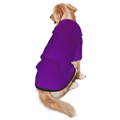 Hunde-Kapuzenpullover für mittelgroße und große Hunde, stilvolles Haustier-Sweatshirt mit Tasche und Leinenloch, Dunkelviolett Hunde-Kapuzenpullover für mittelgroße und große Hunde, stilvolles Haustier-Sweatshirt mit Tasche und Leinenloch, Dunkelviolett von BOXILTD