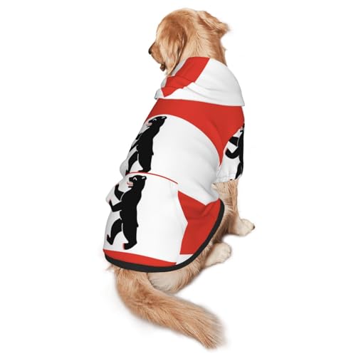 Hunde-Kapuzenpullover mit Berliner Flagge, Hunde-Kapuzenpullover für mittelgroße und große Hunde, stilvolles Haustier-Sweatshirt mit Tasche und Loch für die Leine Hunde-Kapuzenpullover mit Berliner Flagge, Hunde-Kapuzenpullover für mittelgroße und große Hunde, stilvolles Haustier-Sweatshirt mit Tasche und Loch für die Leine von BOXILTD