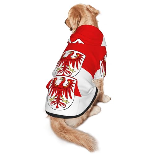 Hunde-Kapuzenpullover mit Brandenburger Flagge, Hunde-Kapuzenpullover für mittelgroße und große Hunde, stilvolles Haustier-Sweatshirt mit Tasche und Loch für die Leine Hunde-Kapuzenpullover mit Brandenburger Flagge, Hunde-Kapuzenpullover für mittelgroße und große Hunde, stilvolles Haustier-Sweatshirt mit Tasche und Loch für die Leine von BOXILTD