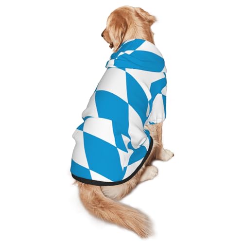 Hunde-Kapuzenpullover mit Flagge der bayerischen Raute - Hunde-Kapuzenpullover für mittelgroße & große Hunde - stilvolles Haustier-Sweatshirt mit Tasche und Loch für die Leine Hunde-Kapuzenpullover mit Flagge der bayerischen Raute - Hunde-Kapuzenpullover für mittelgroße & große Hunde - stilvolles Haustier-Sweatshirt mit Tasche und Loch für die Leine von BOXILTD