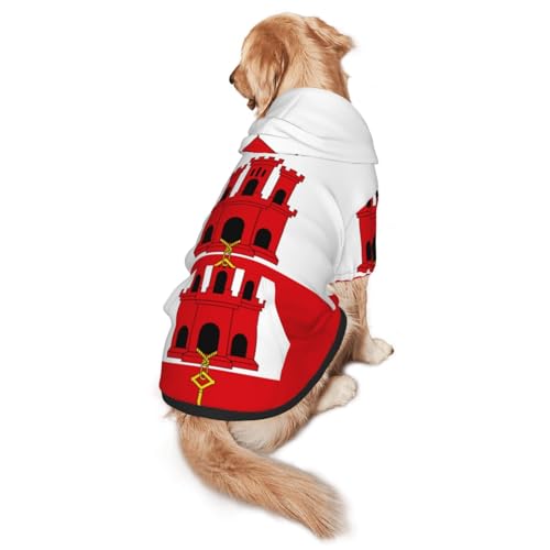 Hunde-Kapuzenpullover mit Flagge von Gibraltar, Hunde-Kapuzenpullover für mittelgroße und große Hunde, stilvolles Haustier-Sweatshirt mit Tasche und Loch für die Leine Hunde-Kapuzenpullover mit Flagge von Gibraltar, Hunde-Kapuzenpullover für mittelgroße und große Hunde, stilvolles Haustier-Sweatshirt mit Tasche und Loch für die Leine von BOXILTD