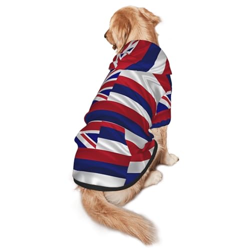 Hunde-Kapuzenpullover mit Flagge von Hawaii, für mittelgroße und große Hunde, stilvolles Haustier-Sweatshirt mit Tasche und Loch für die Leine Hunde-Kapuzenpullover mit Flagge von Hawaii, für mittelgroße und große Hunde, stilvolles Haustier-Sweatshirt mit Tasche und Loch für die Leine von BOXILTD
