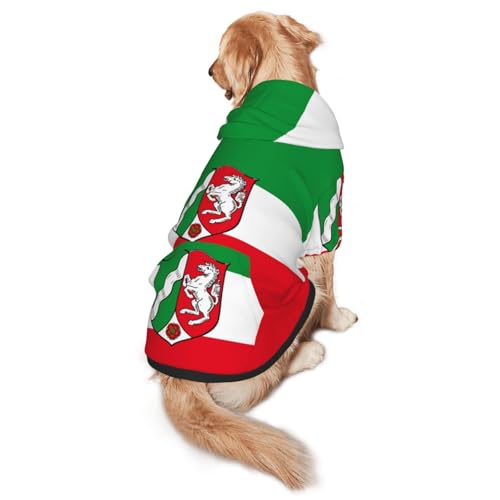 Hunde-Kapuzenpullover mit Flagge von Nordrhein Westfalen – Hunde-Kapuzenpullover für mittelgroße und große Hunde – stilvolles Haustier-Sweatshirt mit Tasche und Loch für die Leine Hunde-Kapuzenpullover mit Flagge von Nordrhein Westfalen – Hunde-Kapuzenpullover für mittelgroße und große Hunde – stilvolles Haustier-Sweatshirt mit Tasche und Loch für die Leine von BOXILTD