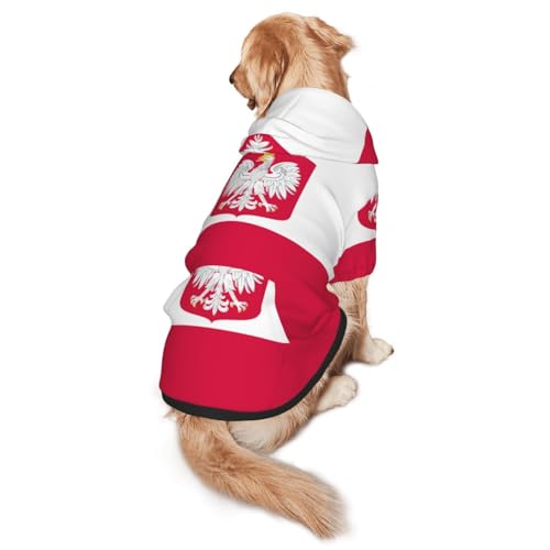 Hunde-Kapuzenpullover mit Flagge von Polen, Hunde-Kapuzenpullover für mittelgroße und große Hunde, stilvolles Haustier-Sweatshirt mit Tasche und Loch für die Leine Hunde-Kapuzenpullover mit Flagge von Polen, Hunde-Kapuzenpullover für mittelgroße und große Hunde, stilvolles Haustier-Sweatshirt mit Tasche und Loch für die Leine von BOXILTD