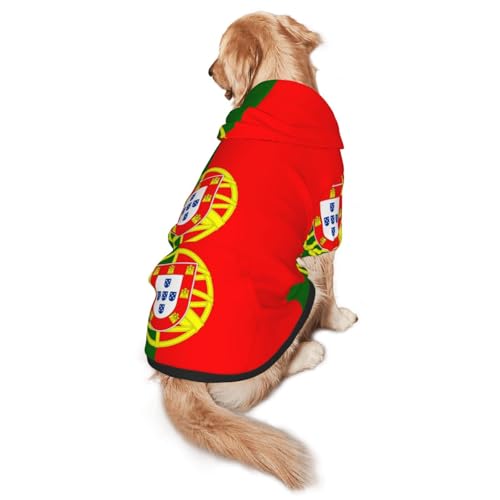 Hunde-Kapuzenpullover mit Flagge von Portugal, Hunde-Kapuzenpullover für mittelgroße und große Hunde, stilvolles Haustier-Sweatshirt mit Tasche und Loch für die Leine Hunde-Kapuzenpullover mit Flagge von Portugal, Hunde-Kapuzenpullover für mittelgroße und große Hunde, stilvolles Haustier-Sweatshirt mit Tasche und Loch für die Leine von BOXILTD