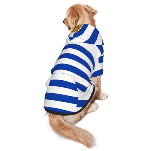 Hunde-Kapuzenpullover mit Flagge von Uruguay, Hunde-Kapuzenpullover für mittelgroße und große Hunde, stilvolles Haustier-Sweatshirt mit Tasche und Loch für die Leine Hunde-Kapuzenpullover mit Flagge von Uruguay, Hunde-Kapuzenpullover für mittelgroße und große Hunde, stilvolles Haustier-Sweatshirt mit Tasche und Loch für die Leine von BOXILTD