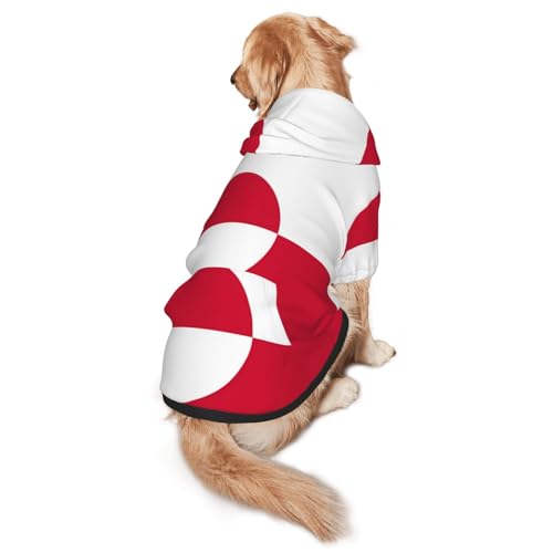 Hunde-Kapuzenpullover mit Grönland-Flagge, Hunde-Kapuzenpullover für mittelgroße und große Hunde, stilvolles Haustier-Sweatshirt mit Tasche und Loch für die Leine Hunde-Kapuzenpullover mit Grönland-Flagge, Hunde-Kapuzenpullover für mittelgroße und große Hunde, stilvolles Haustier-Sweatshirt mit Tasche und Loch für die Leine von BOXILTD