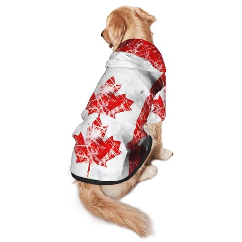 Hunde-Kapuzenpullover mit Kanada-Flagge, für mittelgroße und große Hunde, stilvolles Haustier-Sweatshirt mit Tasche und Loch für die Leine Hunde-Kapuzenpullover mit Kanada-Flagge, für mittelgroße und große Hunde, stilvolles Haustier-Sweatshirt mit Tasche und Loch für die Leine von BOXILTD