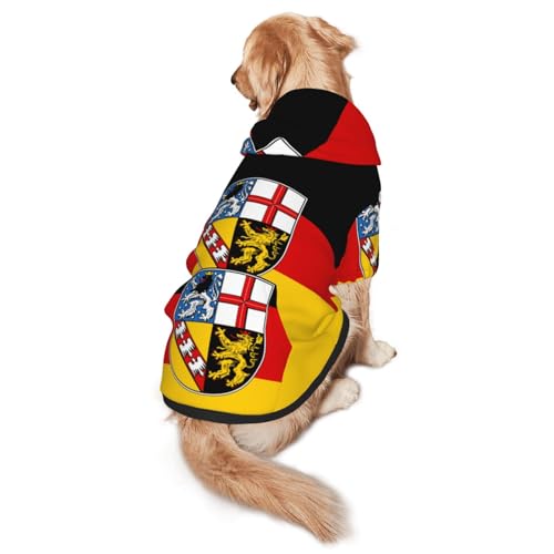 Hunde-Kapuzenpullover mit Saarland-Flaggen, für mittelgroße und große Hunde, stilvolles Haustier-Sweatshirt mit Tasche und Loch für die Leine Hunde-Kapuzenpullover mit Saarland-Flaggen, für mittelgroße und große Hunde, stilvolles Haustier-Sweatshirt mit Tasche und Loch für die Leine von BOXILTD